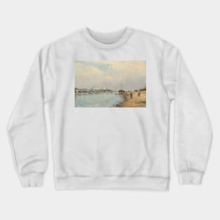 The Seine. The Trocadero and the Pont de Grenelle, seen from the Quai de Javel by Stanislas Lepine Crewneck Sweatshirt